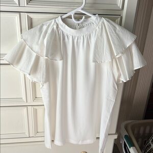 TCEC Ivory Ruffle Sleeve Blouse